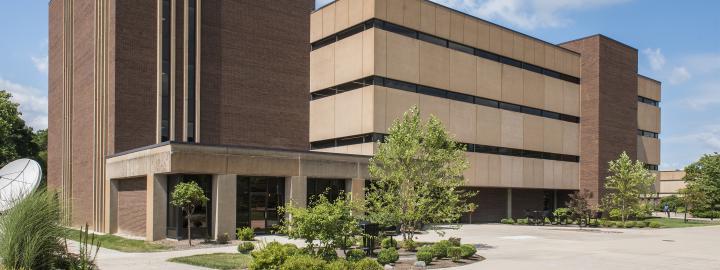 Helmke library located on the main campus.